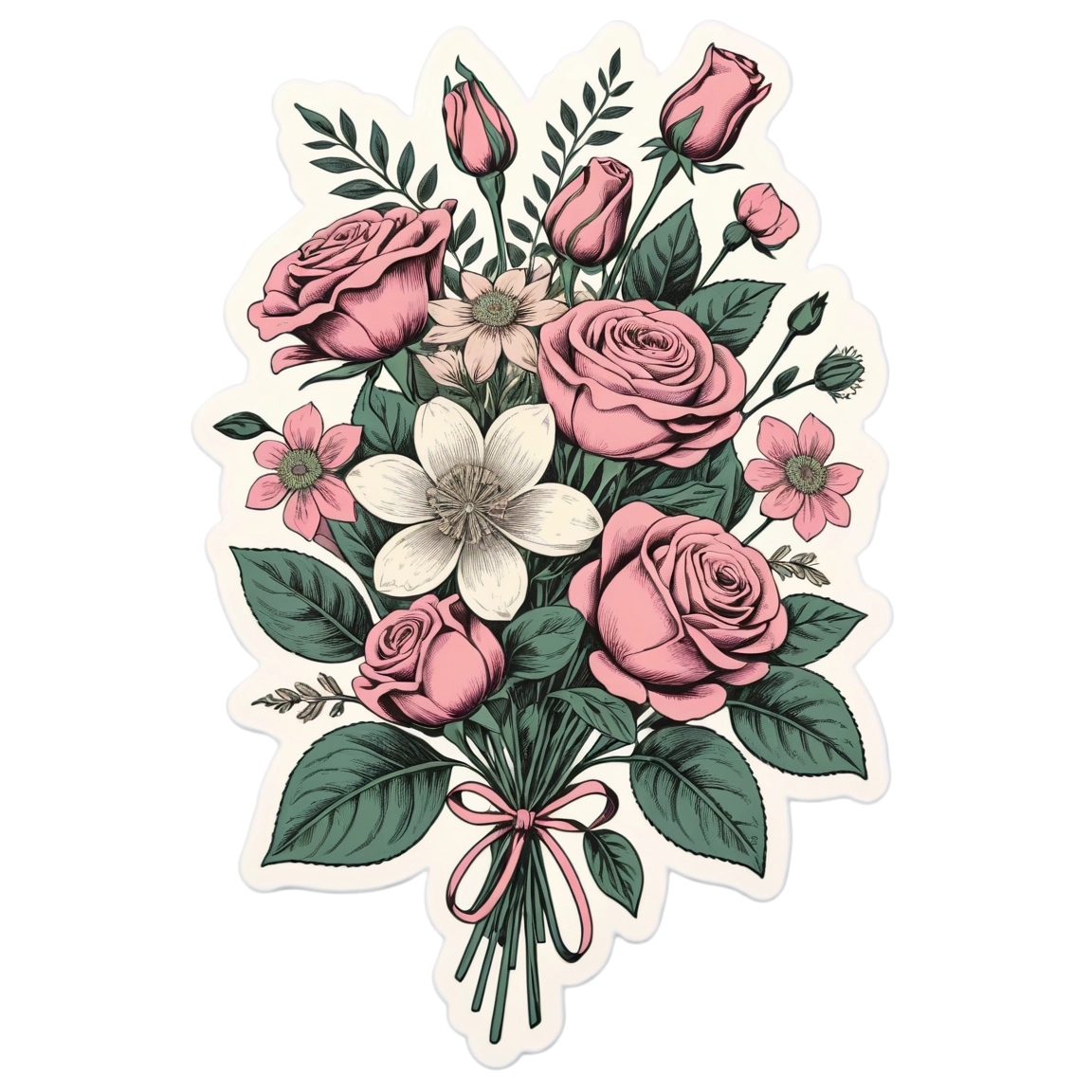 Shopify Mother's Day Hunt - Retro Etching Flower Bouquet